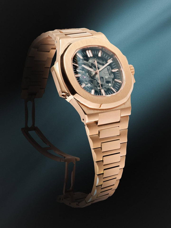 Nomods Seiko mod - Nautilus Skeleton Rose Gold