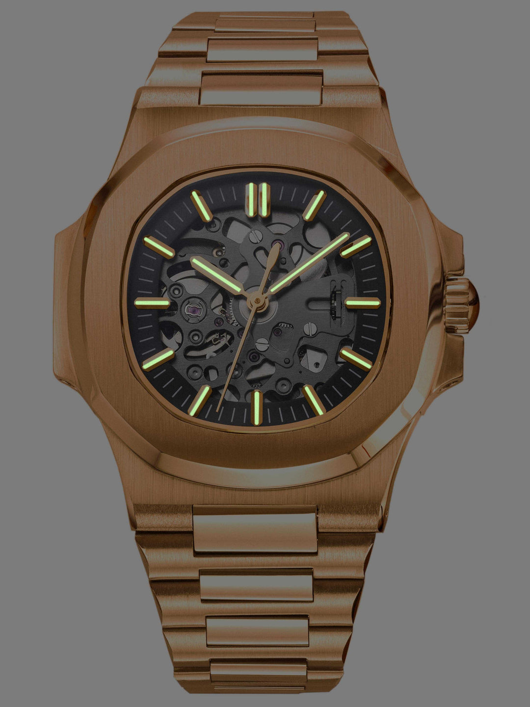 Nomods Seiko mod - Nautilus Skeleton Rose Gold