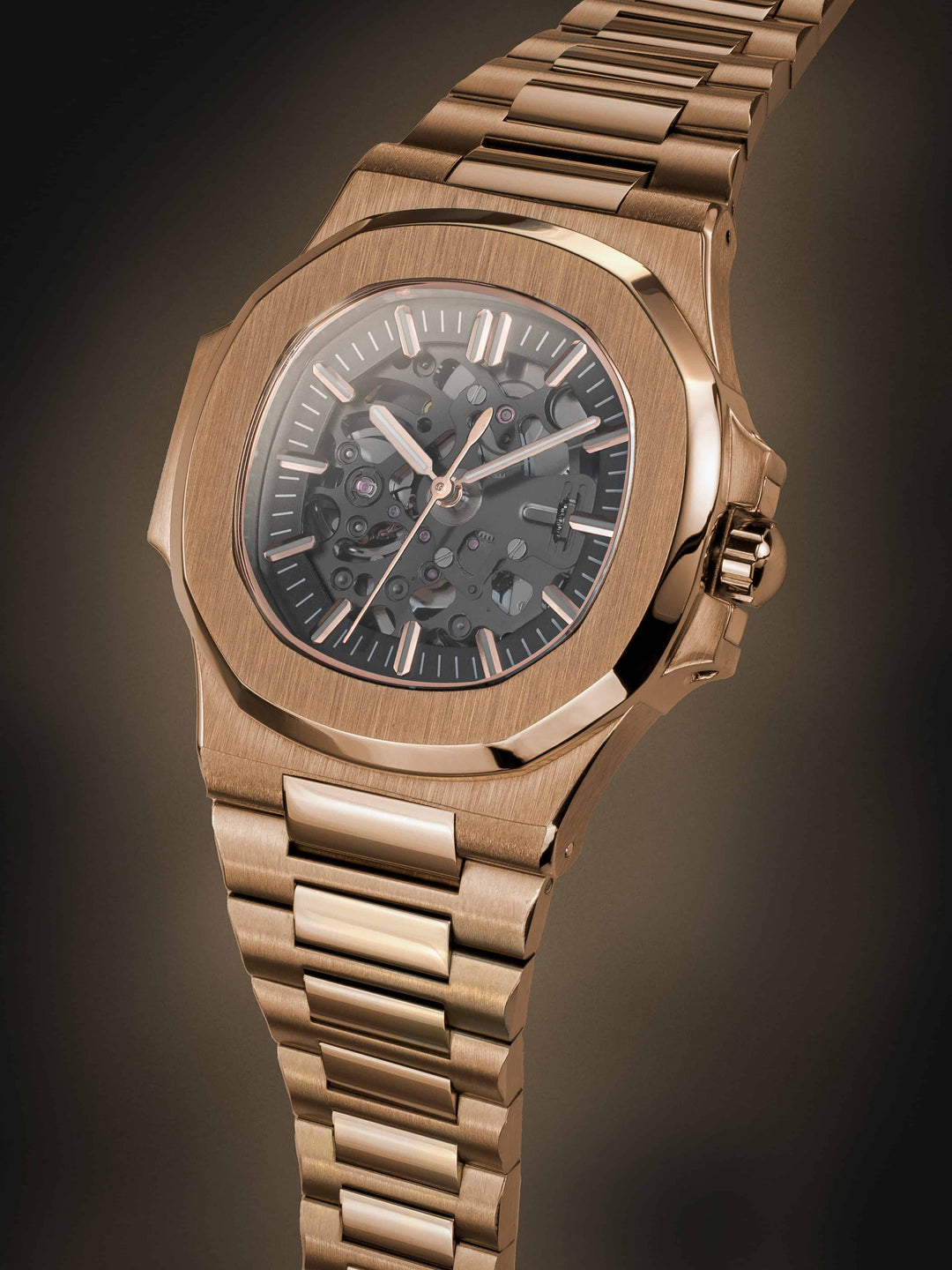 Nomods Seiko mod - Nautilus Skeleton Rose Gold