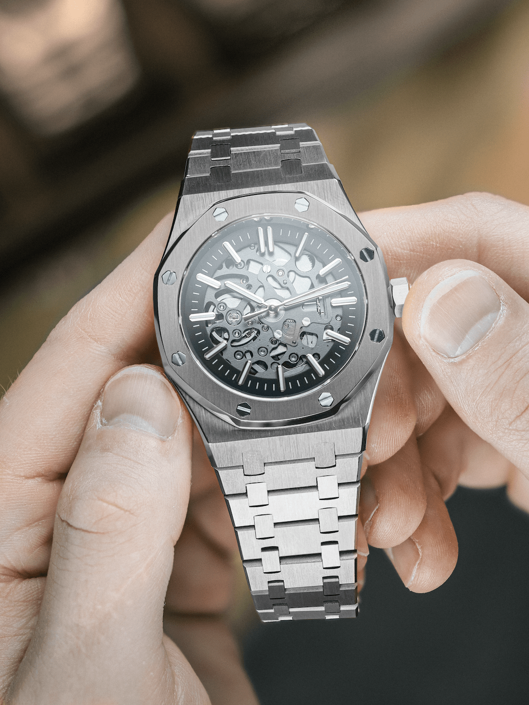 Nomods Seiko Mod -  Royal Oak Skeleton 41mm Silver