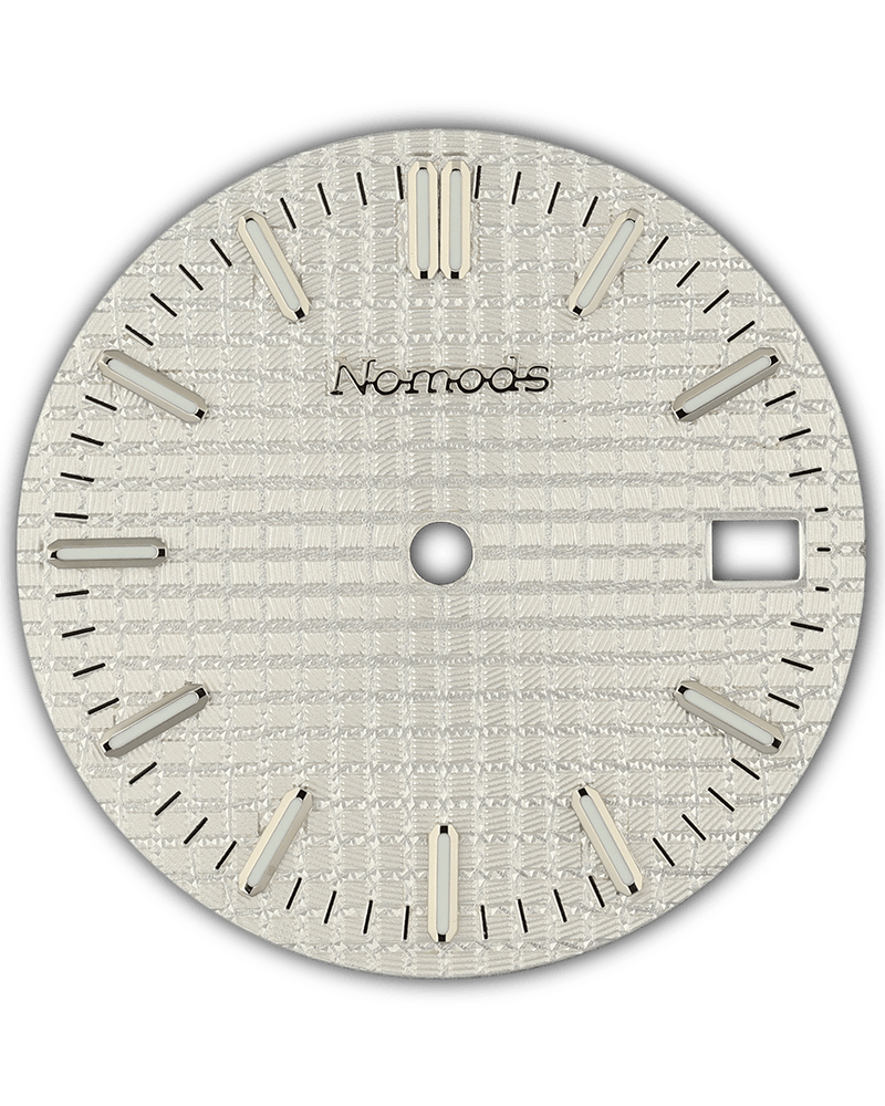 White Metallic Waffle Seiko Mod Dial – NH35 – Nomods
