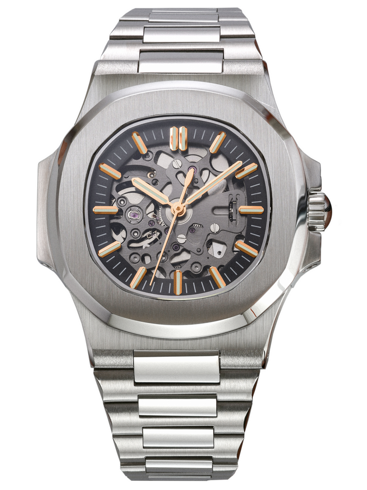 Seiko mod - Nautilus Skeleton Silver and Rose gold