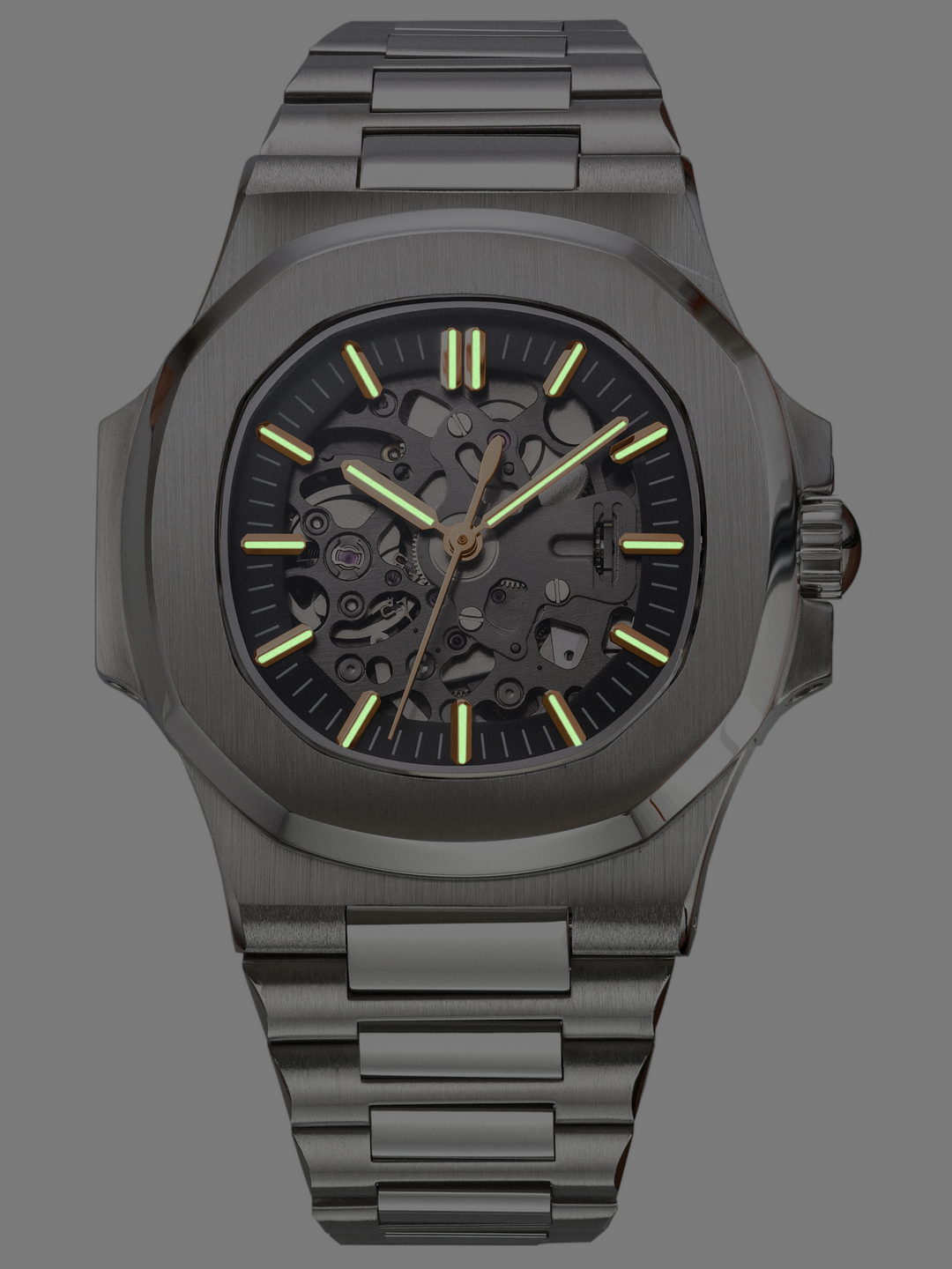 Seiko mod - Nautilus Skeleton Silver and Rose gold
