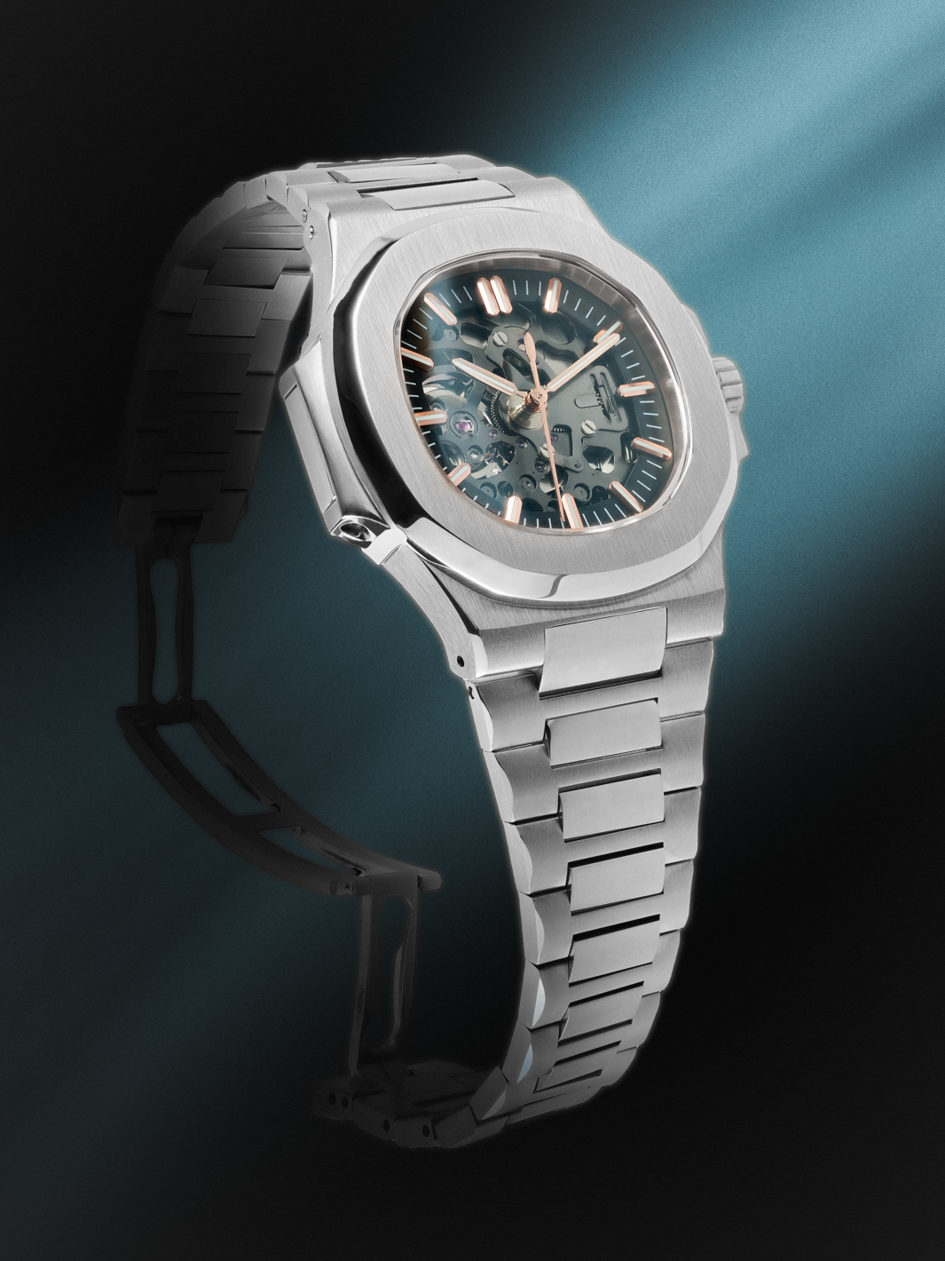 Seiko mod - Nautilus Skeleton Silver and Rose gold