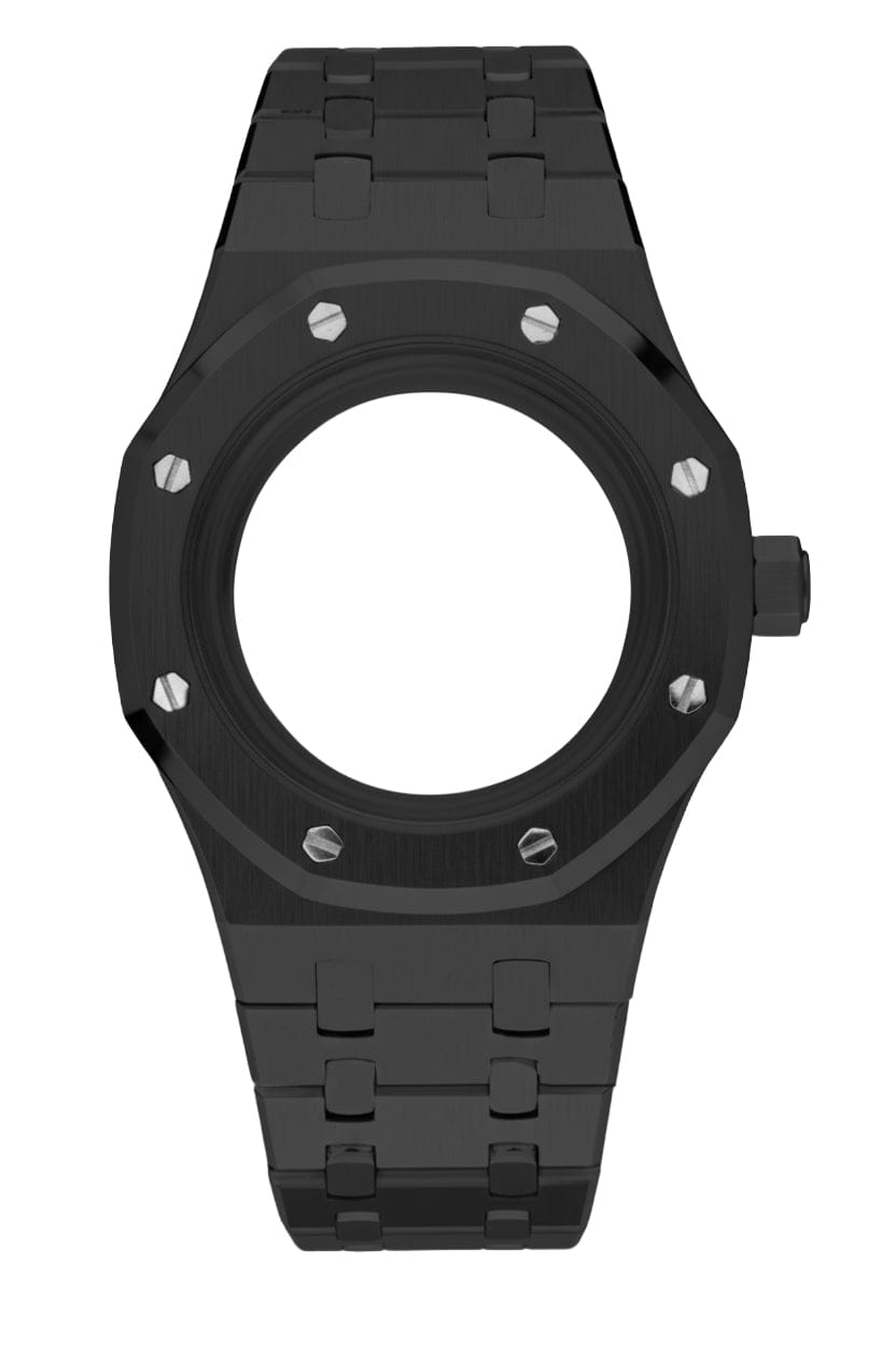 Nomods Black PVD / Blue AR / Exhibition V2 Ultrathin Black PVD Royal Oak Seiko Mod Case – 37mm NH35/NH72