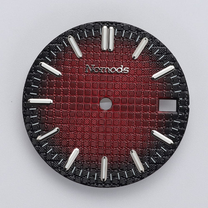 Nomods Dials Red Fade / Silver / Nomods Waffle Dial 28.5mm