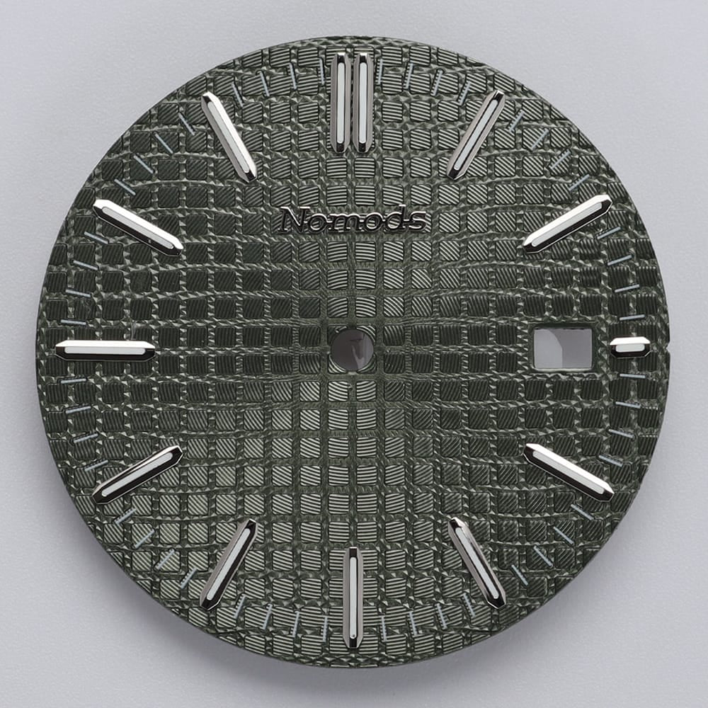 Nomods Dials Sage Green Metallic / Silver / Nomods Waffle Dial – Royal Oak 41mm