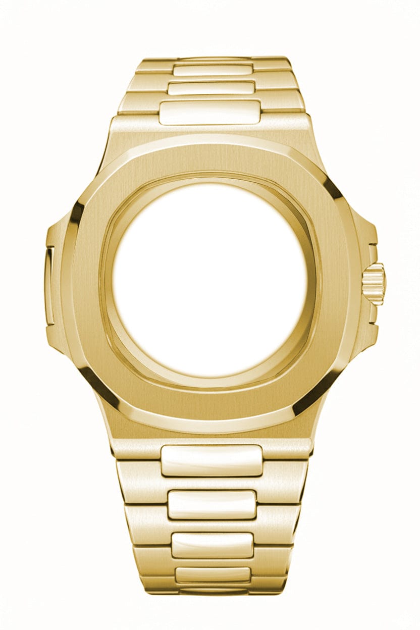 Nomods Exhibition Caseback / Clear AR Yellow Gold Seikonaut Seiko Mod Case (Ultra-Thin)