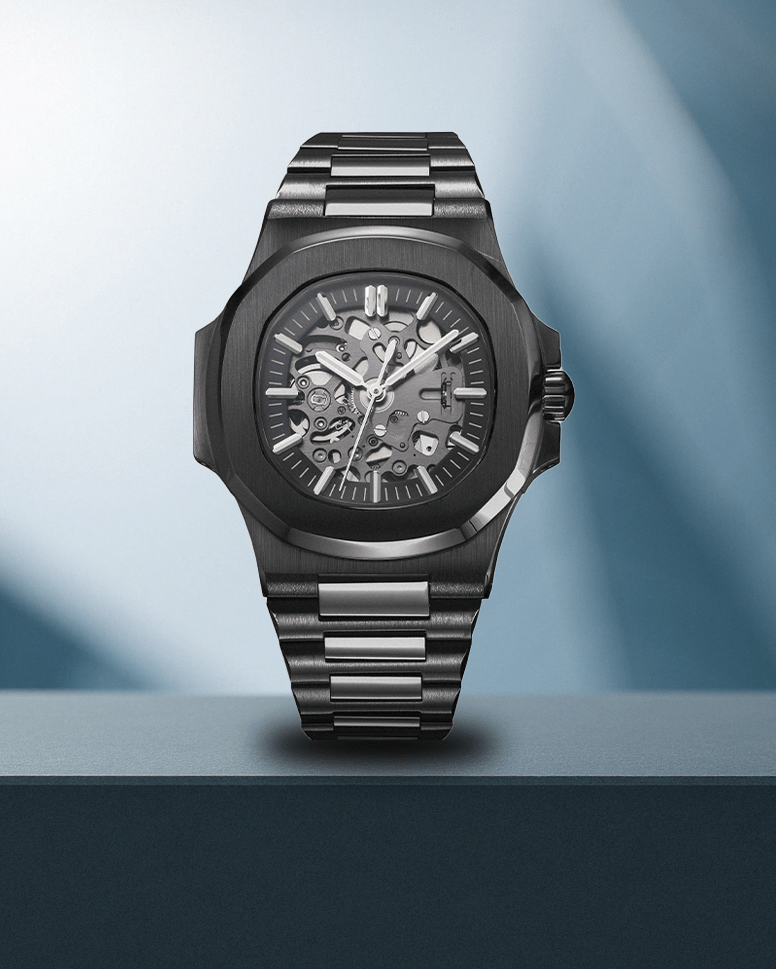 Nomods Seiko mod - Nautilus Skeleton Black