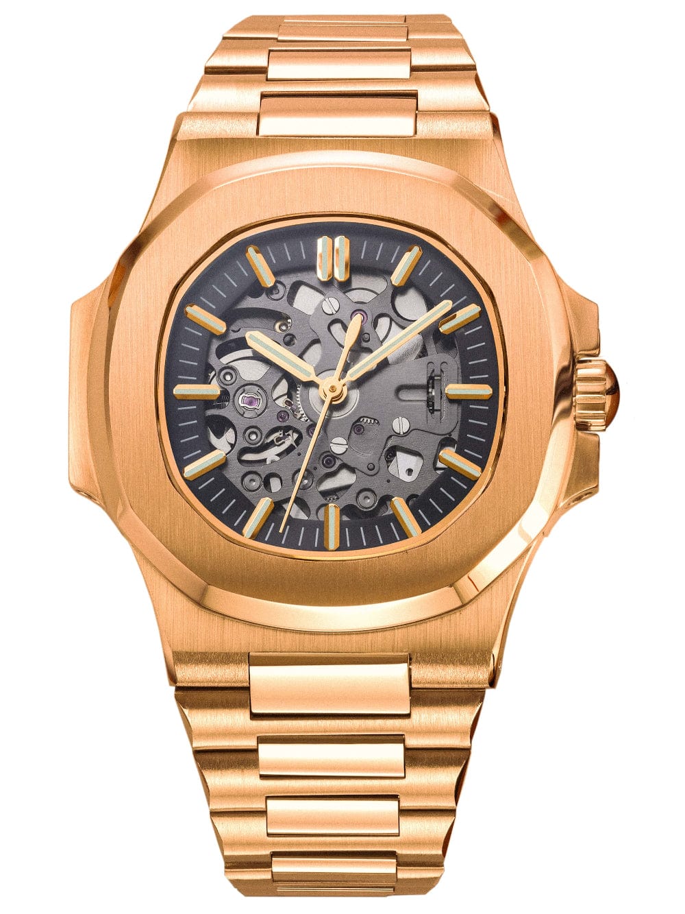 Nomods Seiko mod - Nautilus Skeleton Rose Gold