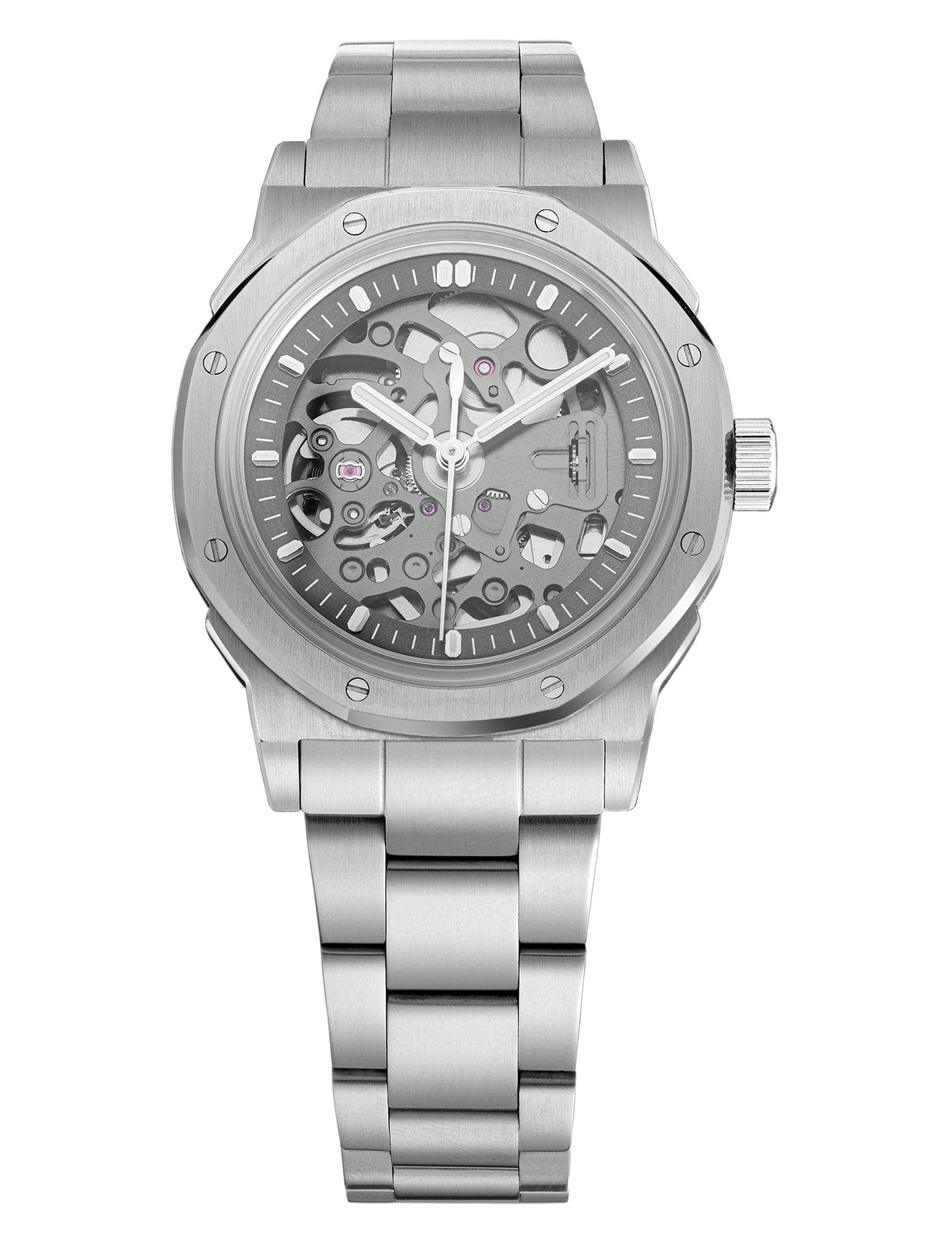 Silver Seiko Mod Watch – NH72 Skeleton | Petrichor 37mm – Nomods