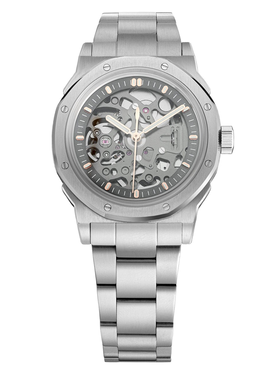 Nomods Seiko Mod - Petrichor 37mm Silver Two-Tone Rosegold
