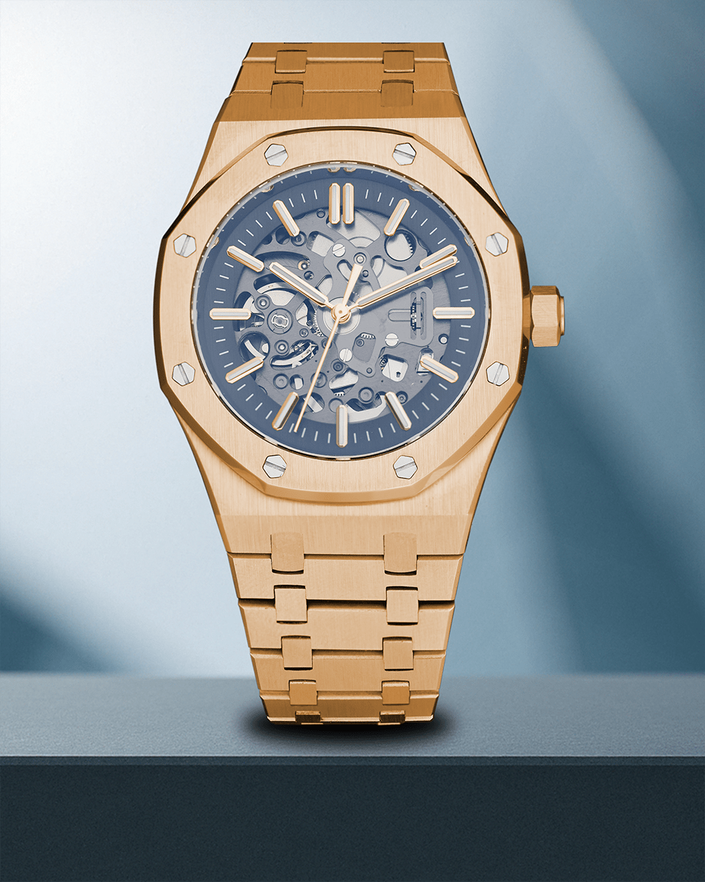 Nomods Seiko Mod -  Royal Oak Skeleton 41mm Rose Gold