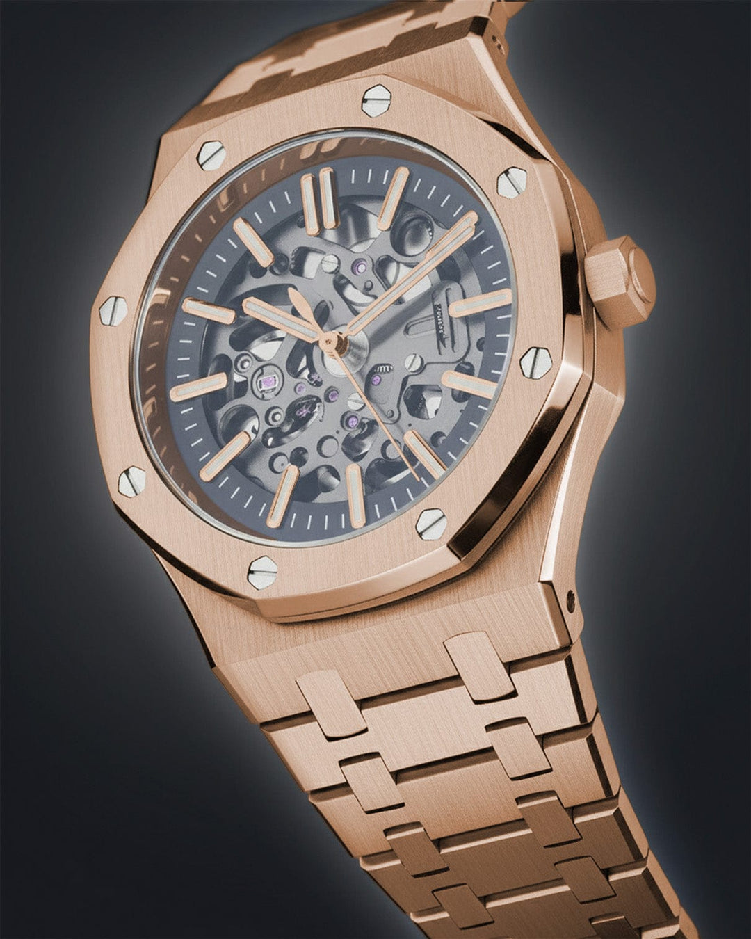 Nomods Seiko Mod -  Royal Oak Skeleton 41mm Rose Gold