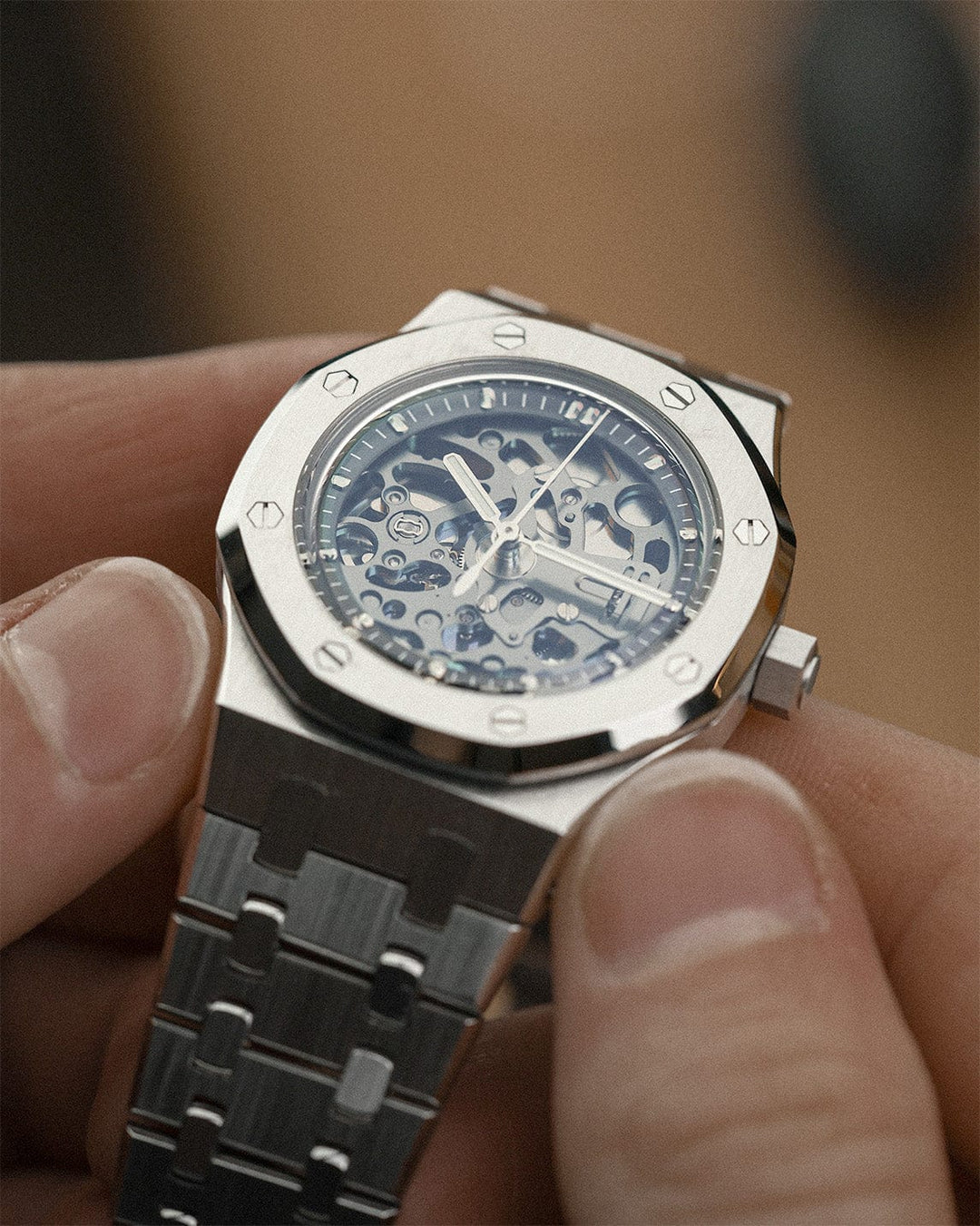 Nomods Watches Royal Oak 37mm Skeleton – Silver